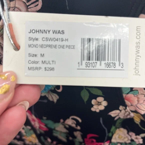 Johnny Was Mono Neoprene One Piece Swimsuit - Picture 9 of 9